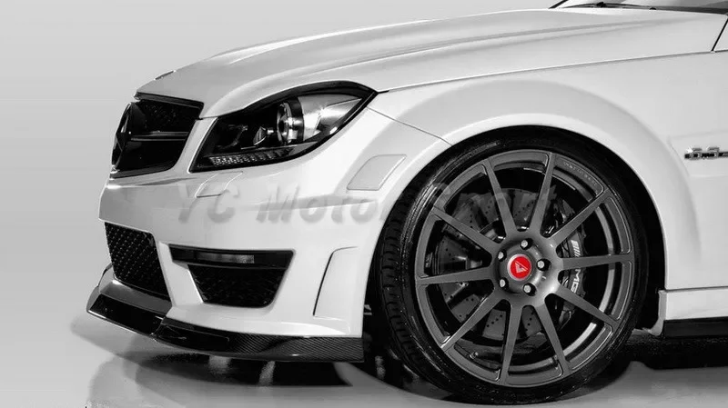 اكسسوارات السيارات ألياف الكربون VRS نمط الجبهة الشفاه صالح ل 2011-2013 MB W204 C63 AMG سيدان كوبيه الجبهة الشفاه الفاصل سيارة التصميم