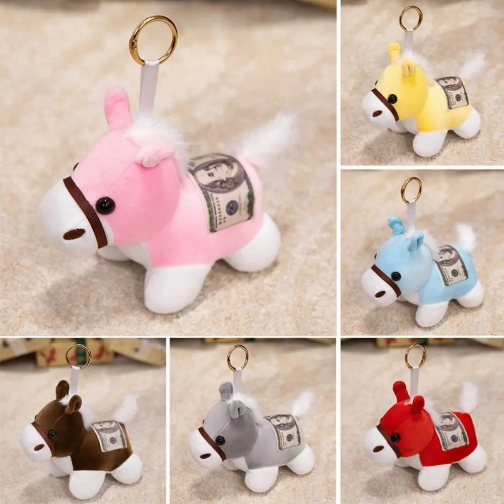 Cartoon Plüsch Pferd Schlüsselbund Kopie Geld Tasche Hängen Plüsch Pferd Puppe Anhänger Ornamente Neue Jahr Sternzeichen Pony Figur
