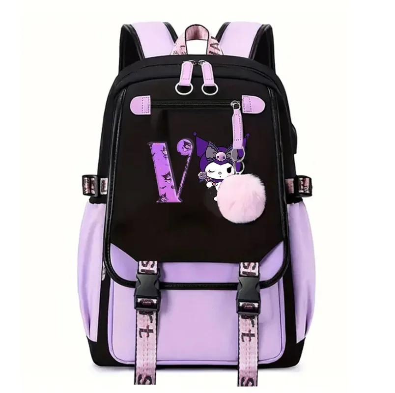 Kuromi Backpacks Anime Sanrio Oxford Outdoors Schoolbags Kids Students Knapsacks Large Capacity Shoulders Bags Boys Girls Gift