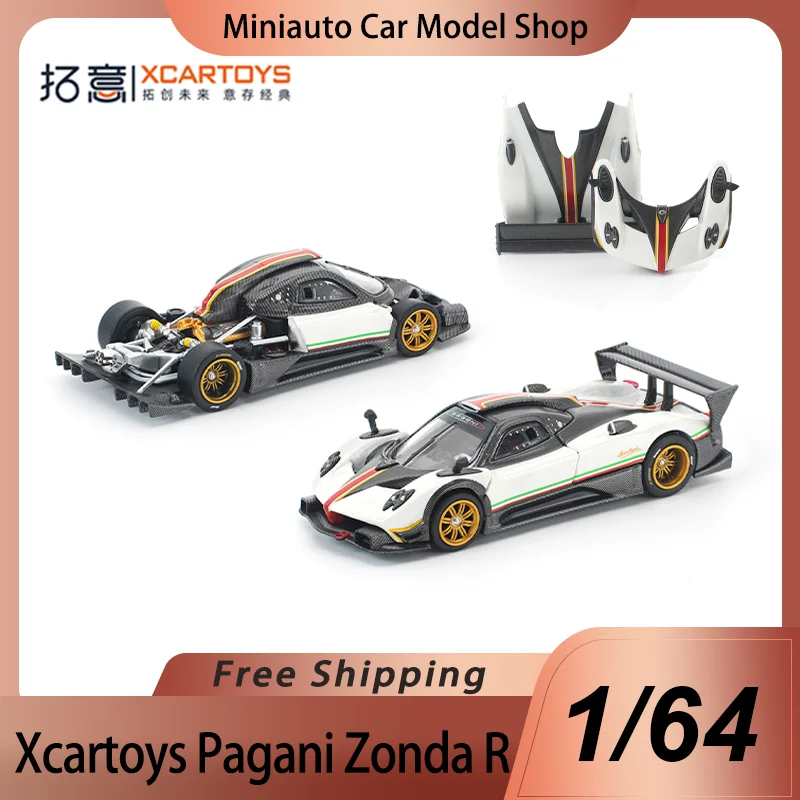 Nuevo en Stock Xcartoys Poprace 1:64 Pagani Zonda R, Miniatura de Aleación, Modelo Fundido a Presión de Coche Deportivo Pagani S50-02, Juguetes Desmontables, Regalo