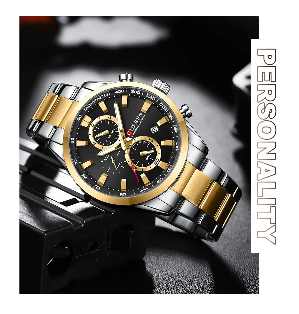 

calendar business men's quartz watch Men's multi-functional waterproof wristwatch six-needle wristwatch