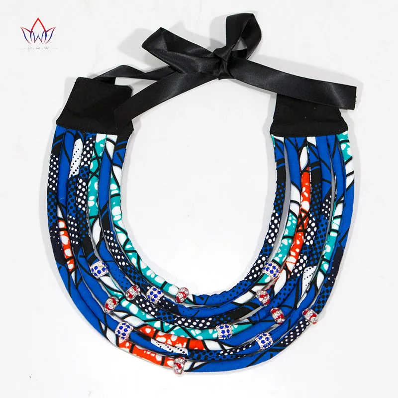 Hot Sale African Style Multi Stands Transparent Bead Rope Statement Necklace for Best Christmas Gift WYA064