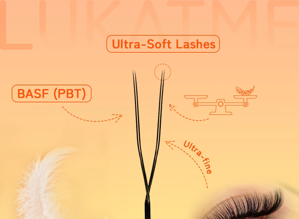 LUKATME U-YY Wimpernverlängerungen, flauschige, wispy, vorgefertigte Fächer, Schwarz/Braun, C/D-Curl, Easy Fan 2D UU Wimpern 8-15mm für den Salon – Detail 4