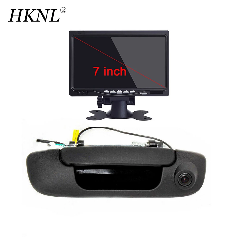 

HKNL HD CCD Car Reverse Backup Camera With Monitor Mirror For Dodge Ram 1500 2500 3500 03-08 dl Trunk Handle Brake Light Black