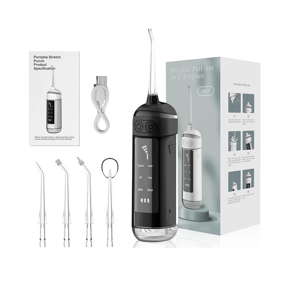 

Ирригатор для полости рта, зубной скалер, 6 режимов, 40-140 PSI, перезаряжаемый, водонепроницаемый (IPX7), для чистки зубов