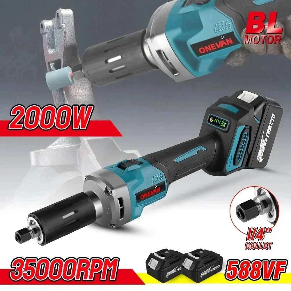 

2000W 35000RPM Brushless Electric Die Grinder Wireless 4Gear Variable Rotary Tool Grinding Machine For Makita 18v Battery