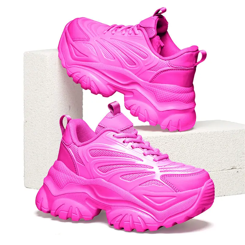 

Height-increasing Platform Sneakers for Women Trendy Pink Original Shoes Womens Trainers Big Size 42 Street Casual Sneaker Women