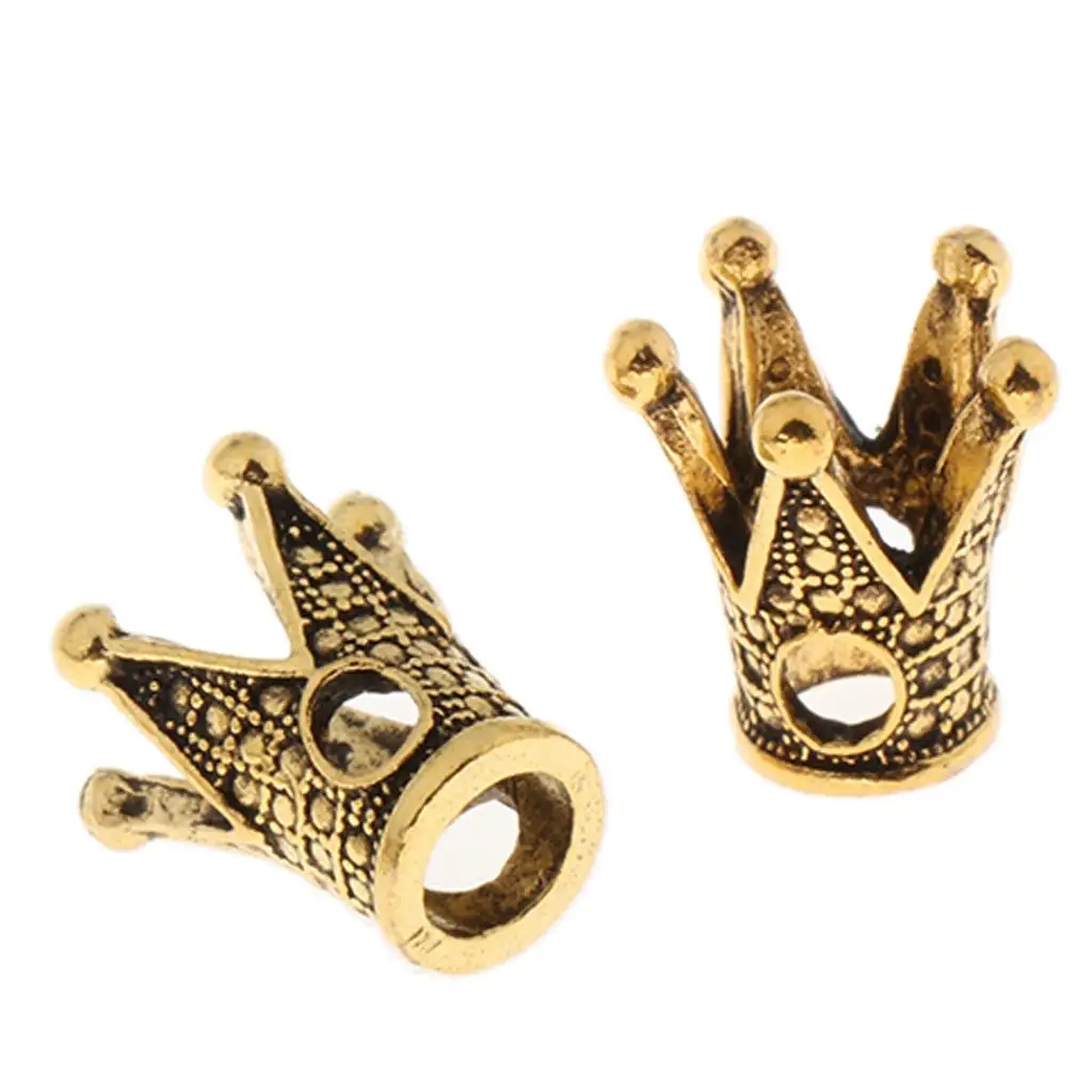 Dreadlock Ring Cuffs Crown Shaped Alloy Beads for Curly Braided Wig Hair Jewelry Accessories Making