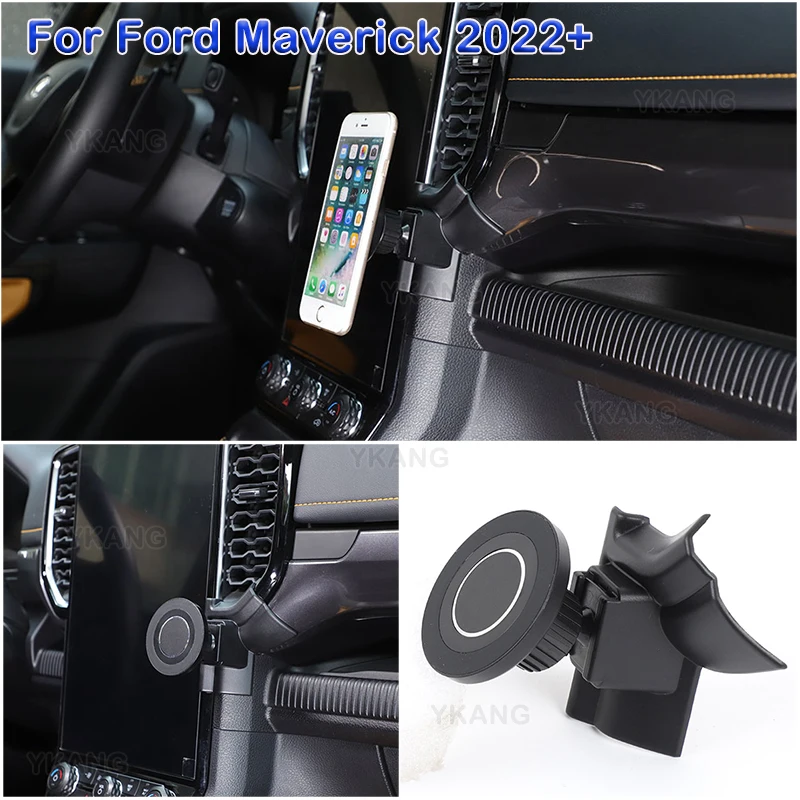 For Ford Ranger T9 2023-25 ABS Black Car Center Console Navigation Screen Below Mobile Phone Holder Car Accessories