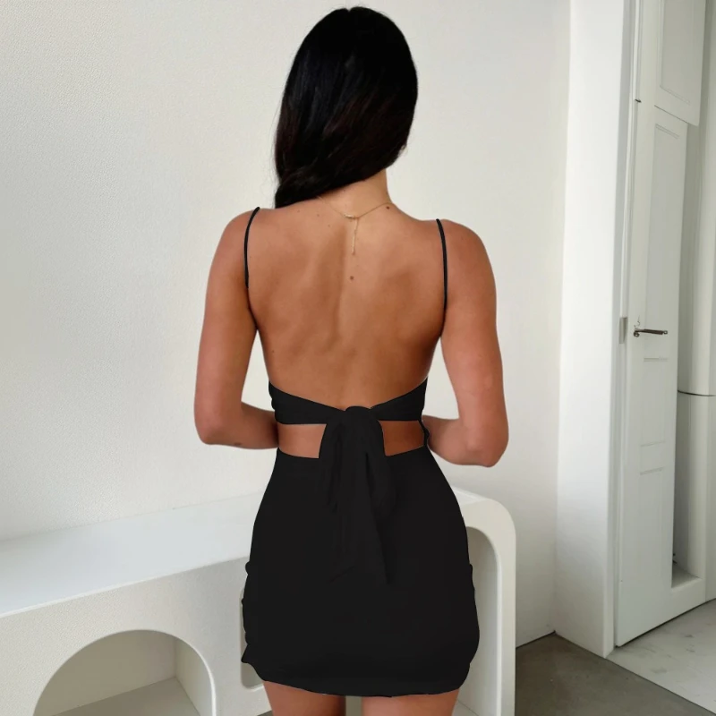 Seksowna sukienka z szelkami Spice Girl 2025 Wiosna i lato Sznurowana krótka spódniczka damska