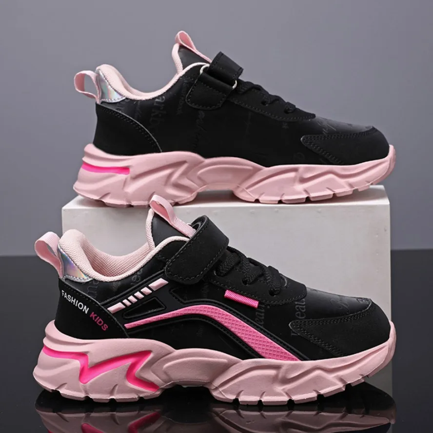 

Kids Casual Pink Girls Leather Shoes Fashion For 7-15y Lightweight Running Young Student's Children Sports Girl's Shoe NBGAGA