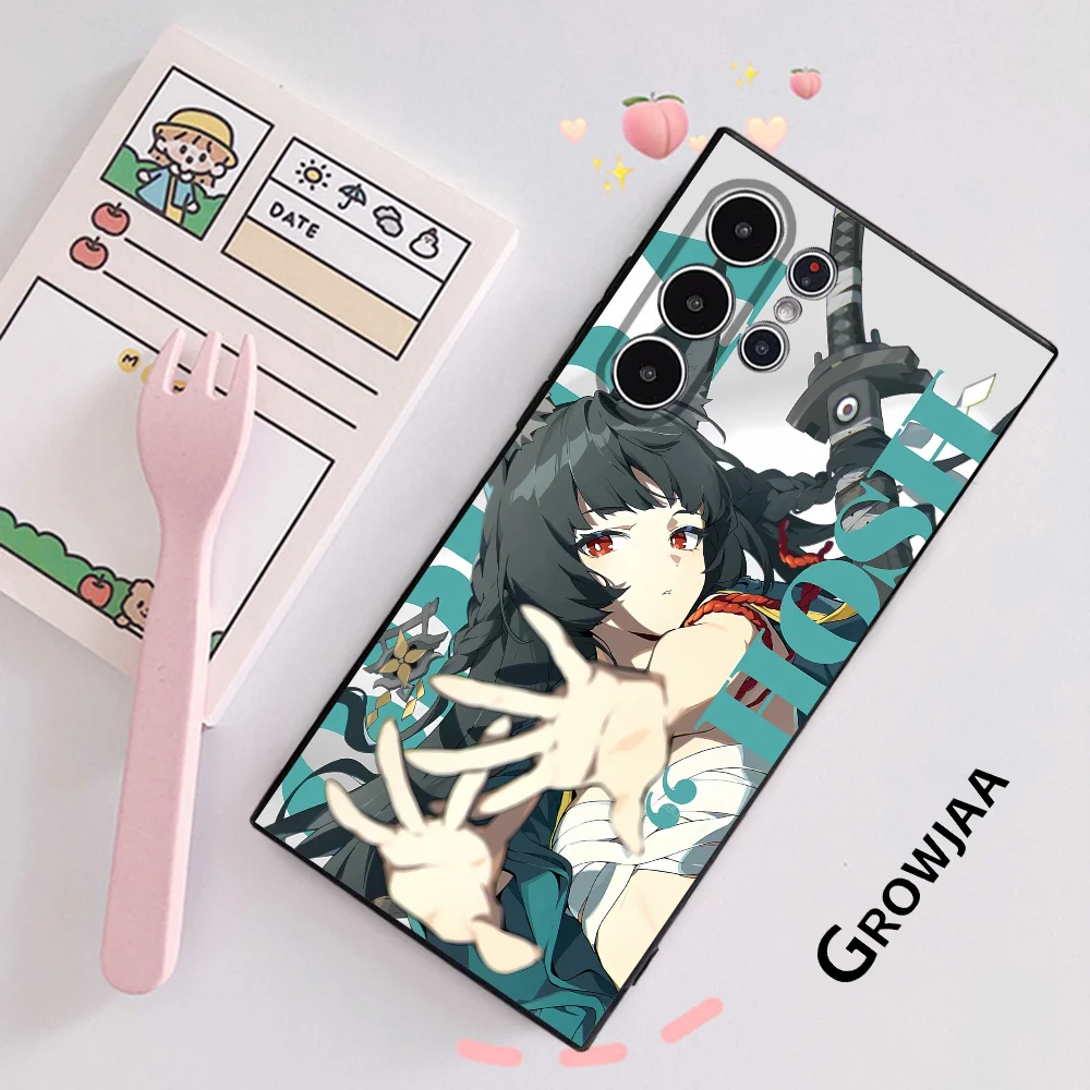 Zenless zona zero caso de telefone samsung galaxy s25 s24 s22 s23 ultra s21 s20 plus 5g fosco antiderrapante capa completa caso macio