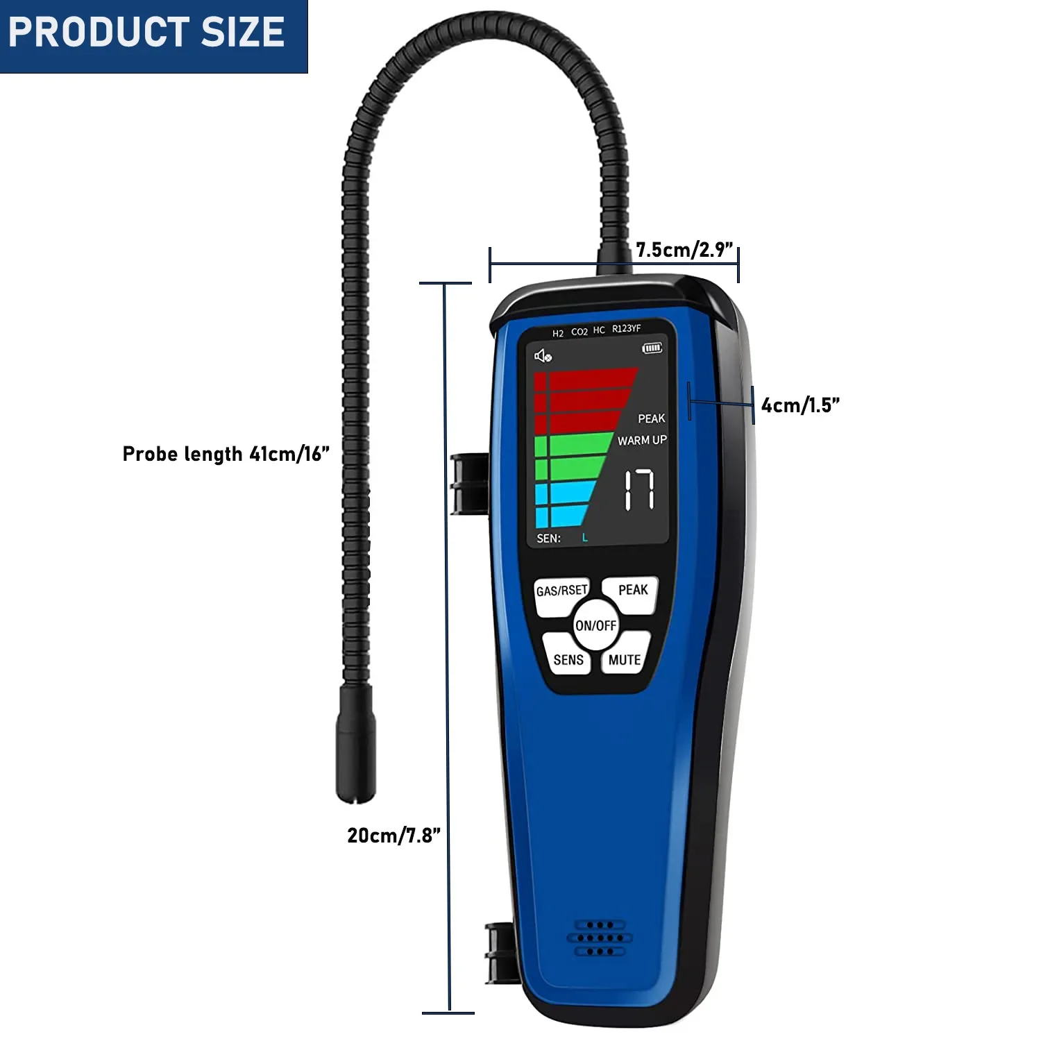 

UpgradePortable LD-600 Handheld Flammable Gas Leak Detector Automotive Air Conditioning Coolant Gas Freon Leak Detector