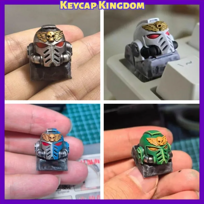 WH40K Stylized Helmet Keycap 3D Printed Resin Custom Artisan Keycap Mechanical Keyboard Accessory Desktop Decor Collectible Gift