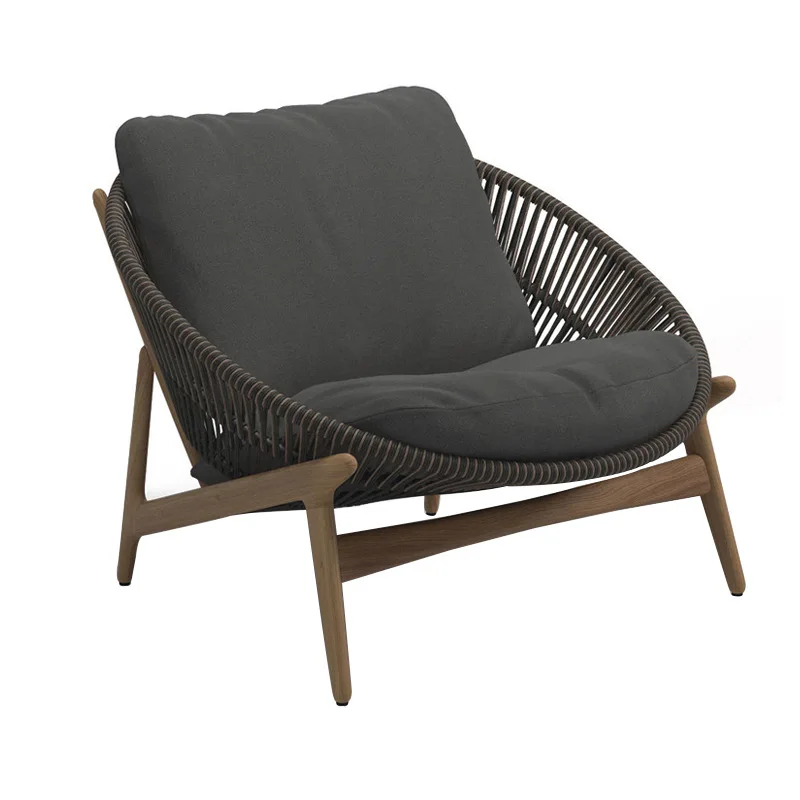 

Customized outdoor rattan sofa terrace garden coffee table courtyard villa outdoor waterproof teak lazy sofa furniture