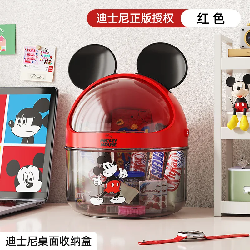 Mickey Mouse Desktop Cartoon Snack Storage Box with Lid  Coffee and Snack Dustproof and Waterproof Storage Bucket view 6