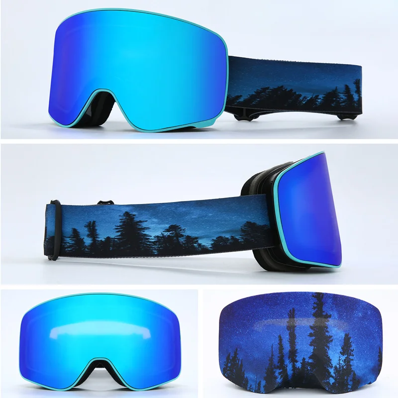 Outdoor Snow Sports Eyewear Snowmobiling Snowboarding Anti-Fog Double Lens Snow Goggles for Men and Women