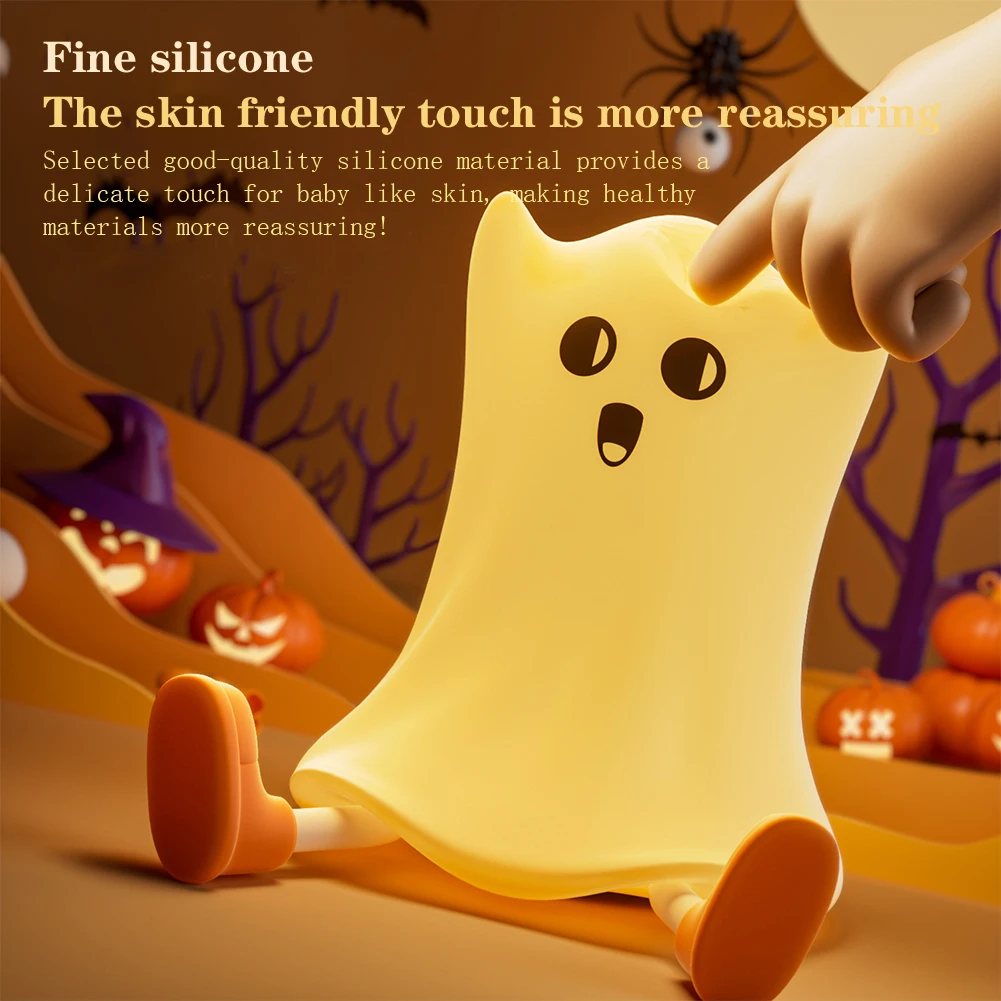 Silicone Night Light Halloween Rechargeable Night Light With 30 Minute Timer Portable Reading Lamp Halloween Lamp Home Decor