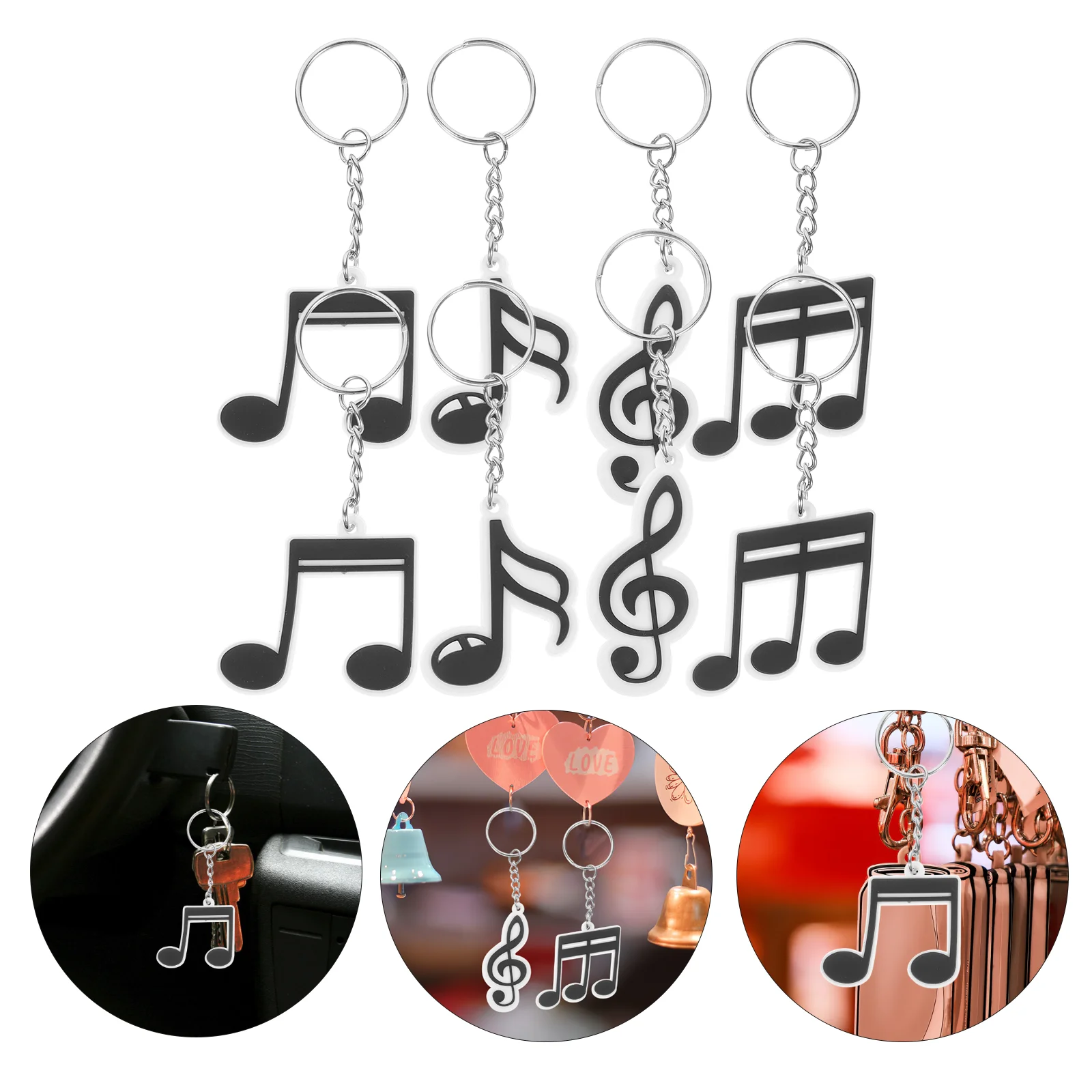 

20 Pcs Keychains Music Pendant Hanging Decor for Decorations Musical Note Decorative Keyring