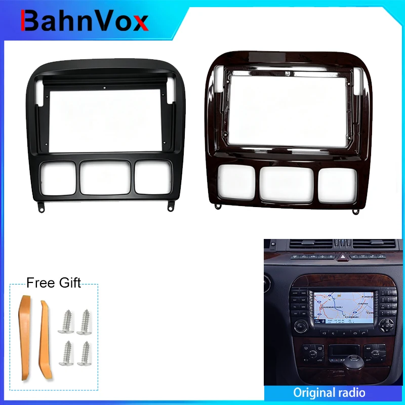 9 inch Android Car Radio frame for Mercedes Benz S Class W220 S280 S320 S350 S400 S430 S500  2din Stereo GPS Fascia bezel Panel