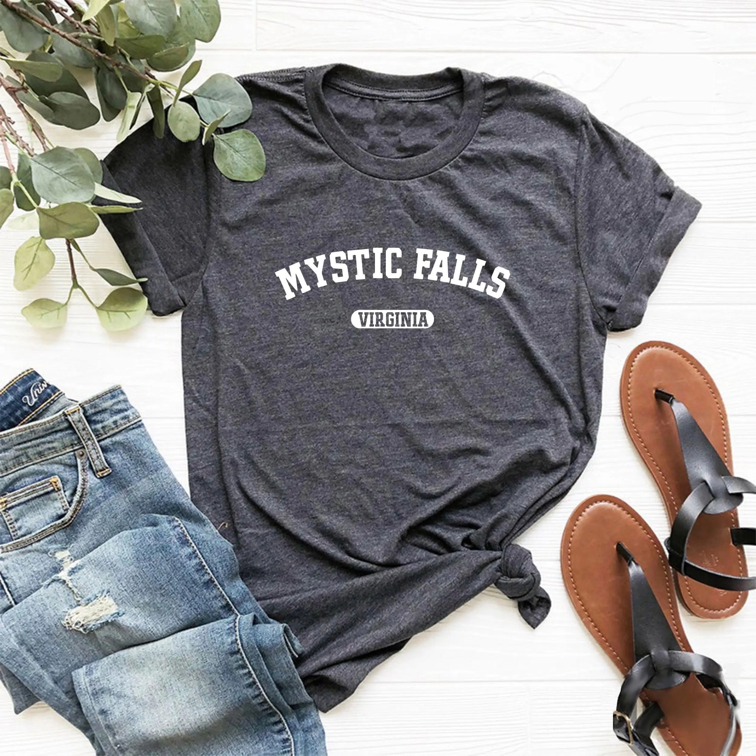 Virginia T Shirt Mystic Falls Salvatore Stefan Damon Vampire Fan Tvd Diary