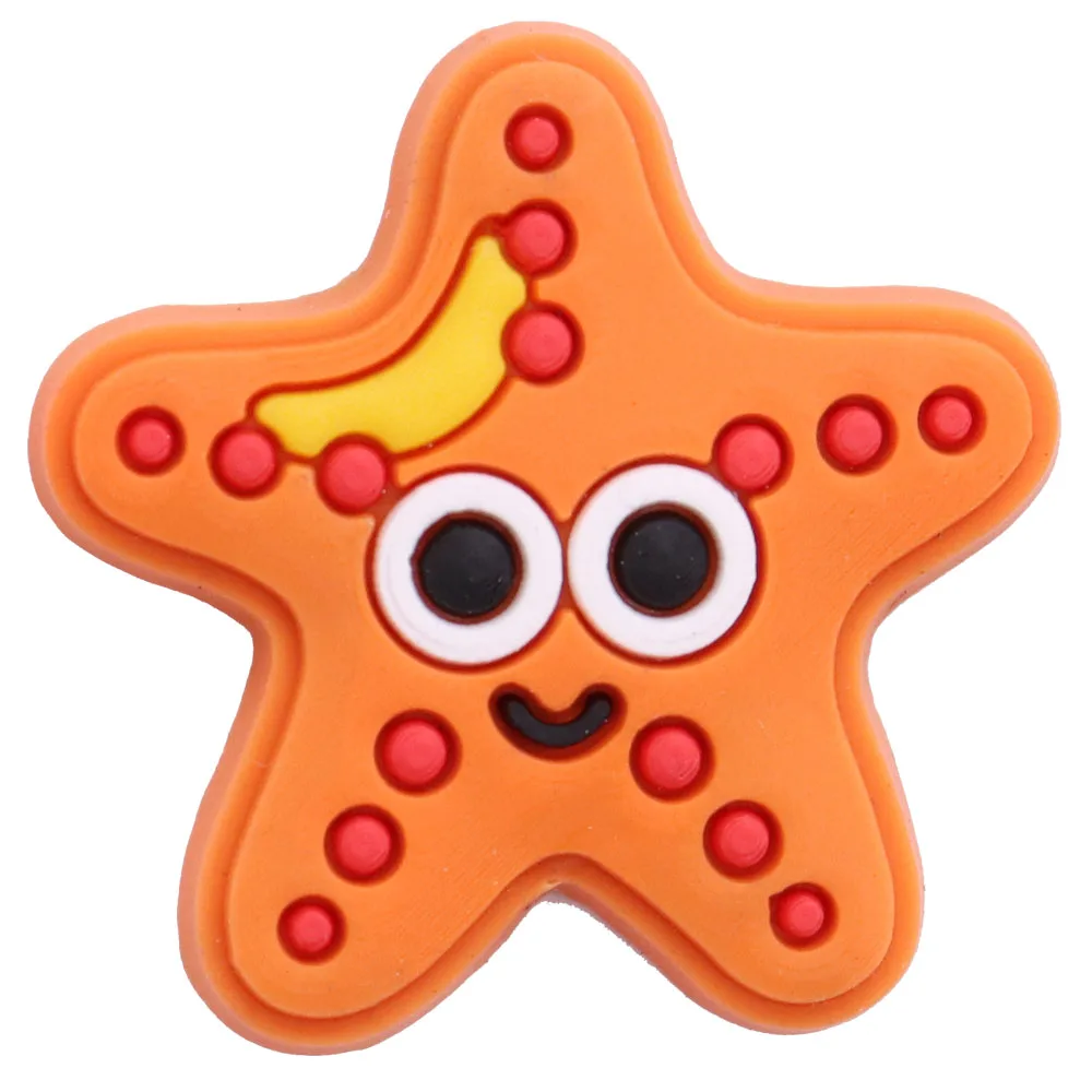 Mix 50pcs PVC Shoe Charms Starfish Crab Octopus Seaweed Coral Shell Slippers Shoe Decoration Buckle Clog DIY Wristbands Kid Gift