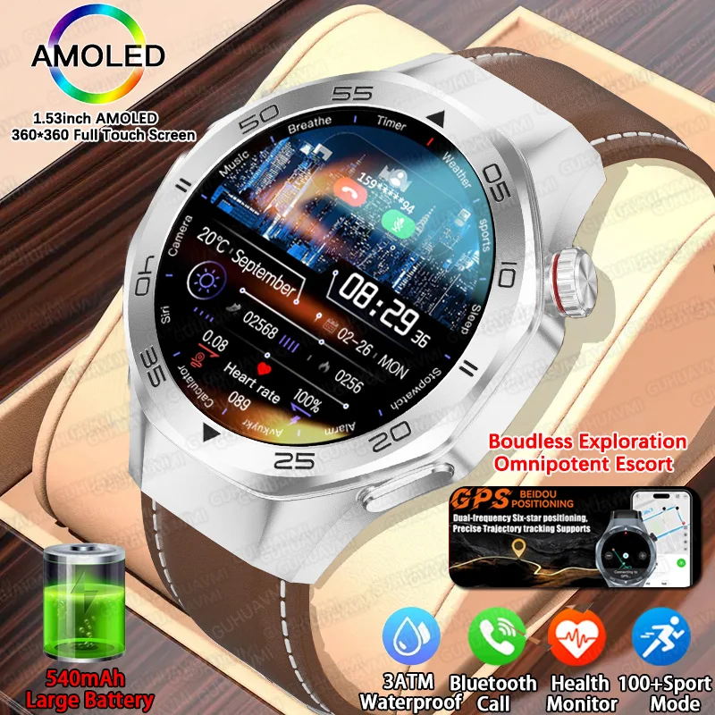 

Новые часы GT5 Pro, военные умные часы для мужчин, 3 атм, водонепроницаемые, GPS, фитнес-трекер, монитор здоровья, Bluetooth, умные часы для вызова