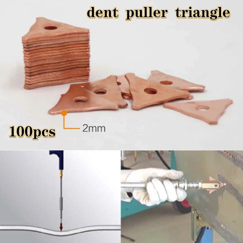 100Pcs Pack Dent Pulling Triangle Washer For Spot Welder Panel Pulling Star Washer Spot Welding Machine Consumables