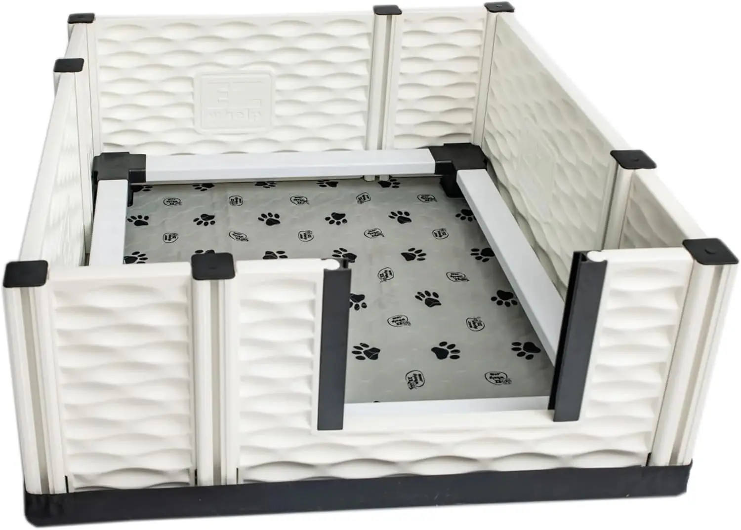 

EZwhelp EZclassic Medium Padded Dog Whelping Box with Rails, Puppy Whelping Supplies, 38" x 38", Gray