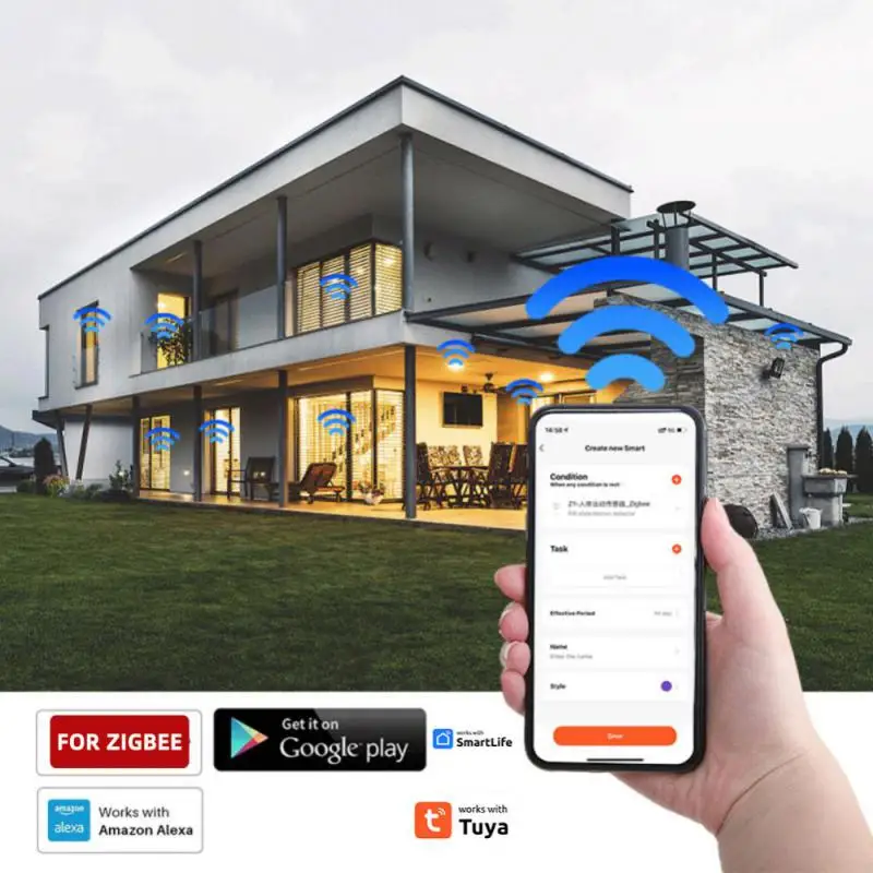 Tuya ZigBee Smart Mini PIR-bewegingssensor Ingebouwde batterij Passieve infrarooddetector Beveiliging Inbraakalarmsensor Smart Life-app