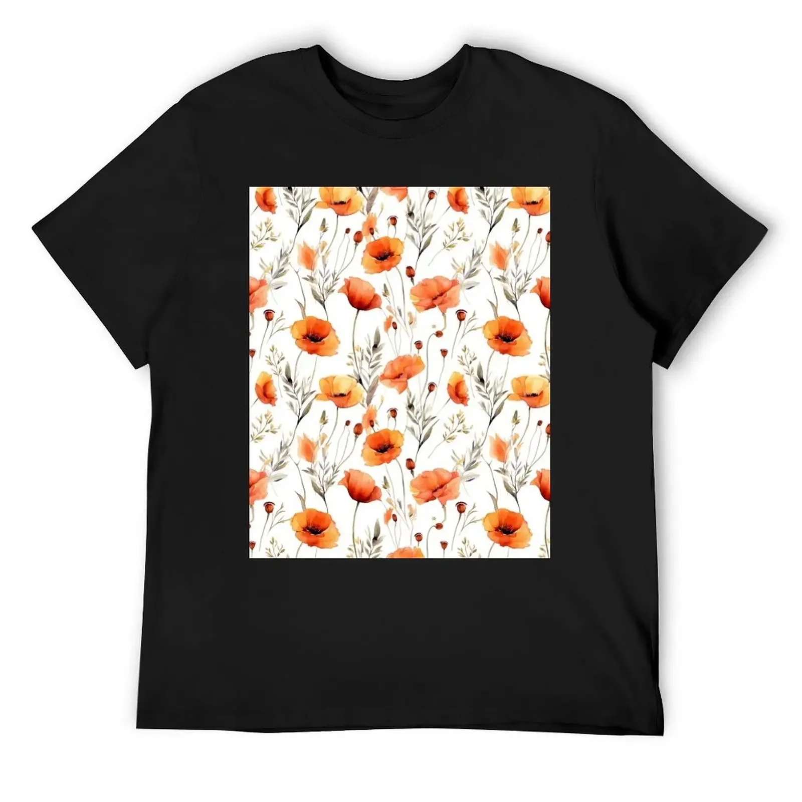 Icelanding Poppies T-Shirt shirts graphic blacks heavy weight t shirts for men