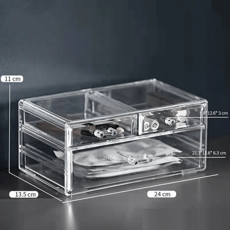 Clear Makeup Organizer Transparent Removable Of Top Lipstick Holders Enhance Your Vanity, Bathroom,Dresser