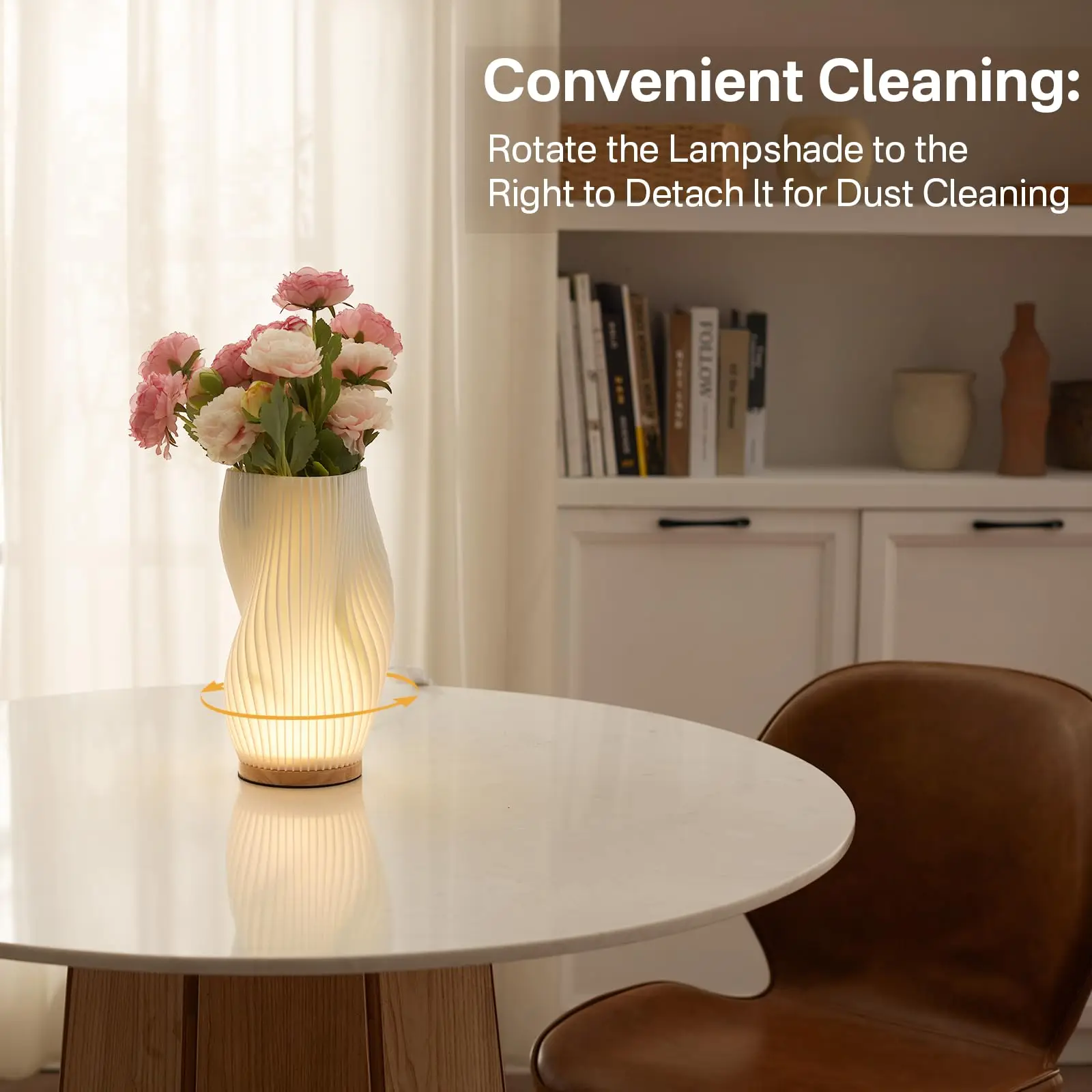 3D Desk Lamp Pleated Bedroom Bedside Lamp 3 Levels Dimmable Desk Lights LED Night Light Coffee Shop Card Seat Atmosphere Lamp