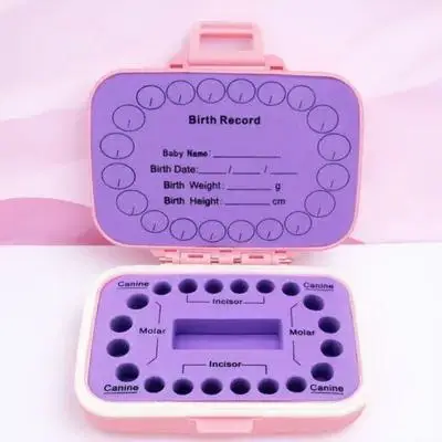 

Tooth Fairy Box for Children's Lost Teeth Organized Storage Holes Baby Teeth Memorial Holder Toddler Memory Keepsake