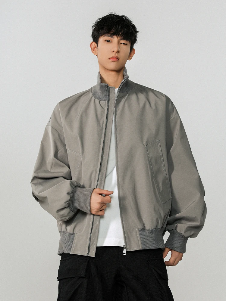 

Американский бомбер-бомбер для мужчин и женщин, весенне-осенняя свободная универсальная куртка для пар, чистая куртка