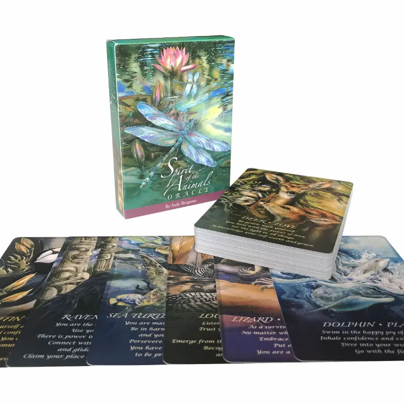 Hot sales Spirit Of The Animals Oracle Card Fate divinazione proezie Card Family Party Game Toy Tarot 52 Card Deck PDF Guide