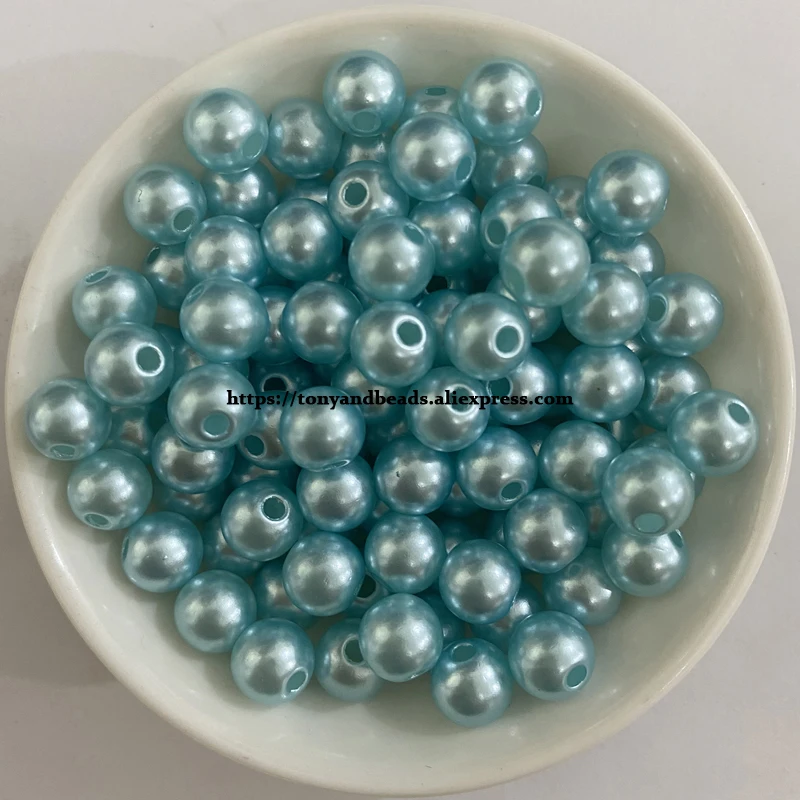 Acryl-Imitationsperlen, runde Kugel-Abstandsperlen, 4, 6, 8, 10, 12 mm, wählen Sie Größe und Farbe für die Schmuckherstellung, DIY, Lochgröße 1,5 mm – Detail 4