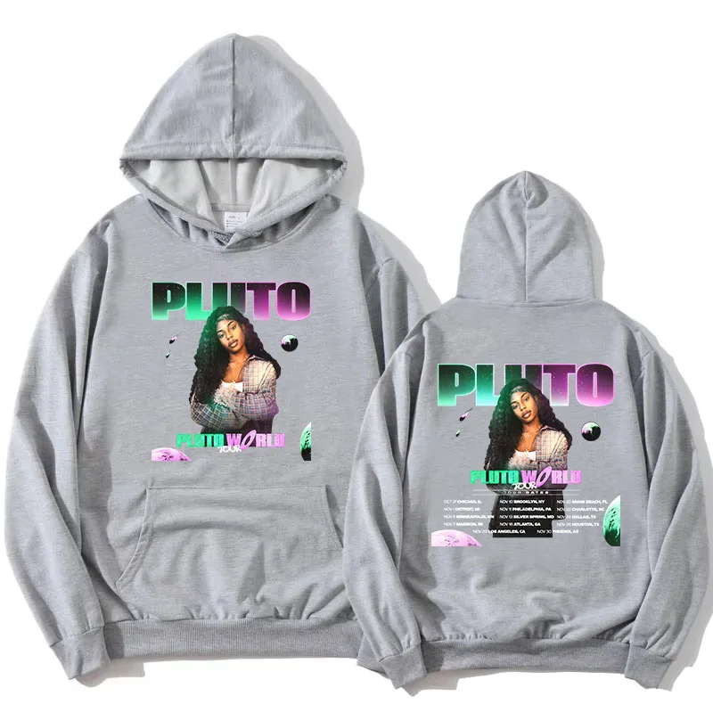 PLUTO WORLD Tour 2025 Hoodies Mode Zanger Grafische Afdrukken Sweatshirts Lange Mouw Herfst Truien Met Capuchon Streetwear Vrouwen