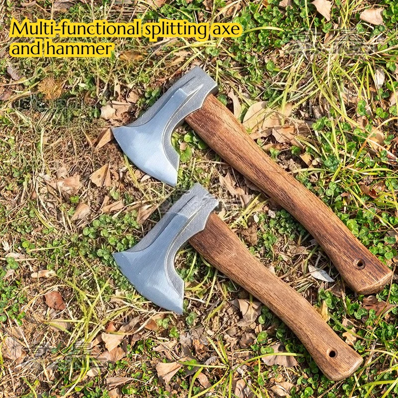 Forged Multi-functional Firewood Axe Portable Outdoor Camping Mountain Clearing Wood Chopping and Household Axe Hand Tools