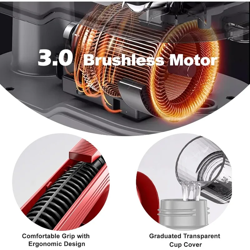 Powered Sprayer Compatible for Milwaukee 12V, Portable Cordless Pump Sprayer with 3 Spray Nozzle，Retractable Pole,Brushl