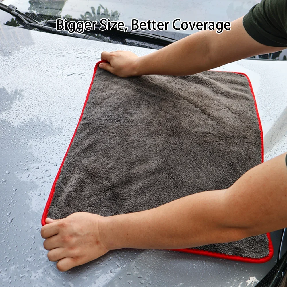 Double sided braided hair collection towel with super absorbent car wash cloth, car wiping cloth, and lint free cloth