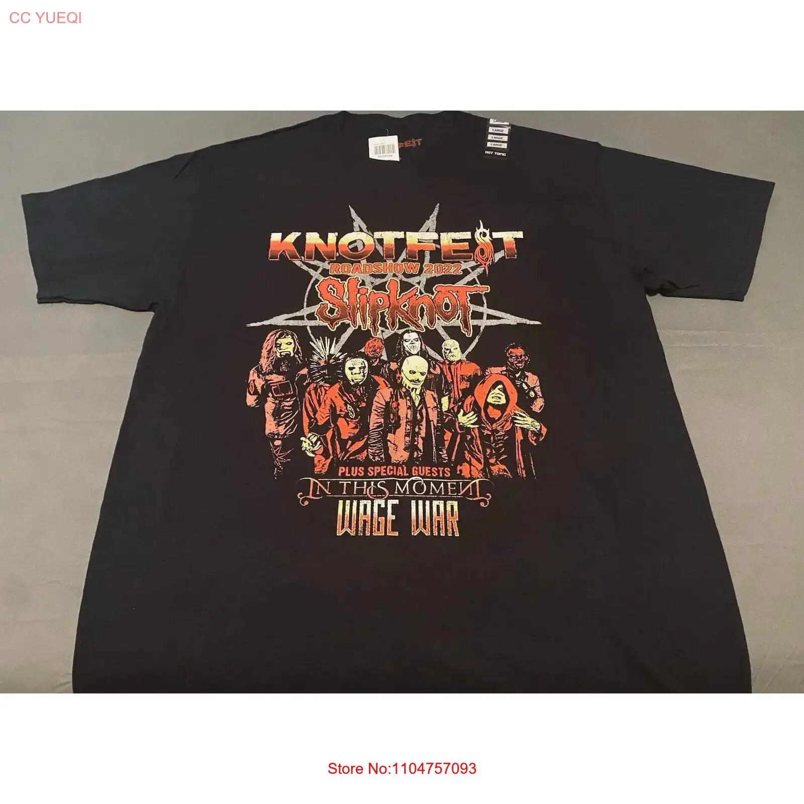 Футболка Silpknot Knotfest, размер L, мужская, Hot Topic, новая, с бирками, винтажная, с эффектом потертости, для повседневной носки, с графическим принтом