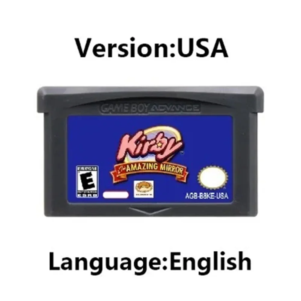 Gba Kirbyゲームカートリッジ、ビデオコンソールカード、夢のランドでの個別、素晴らしいミラー、32ビット