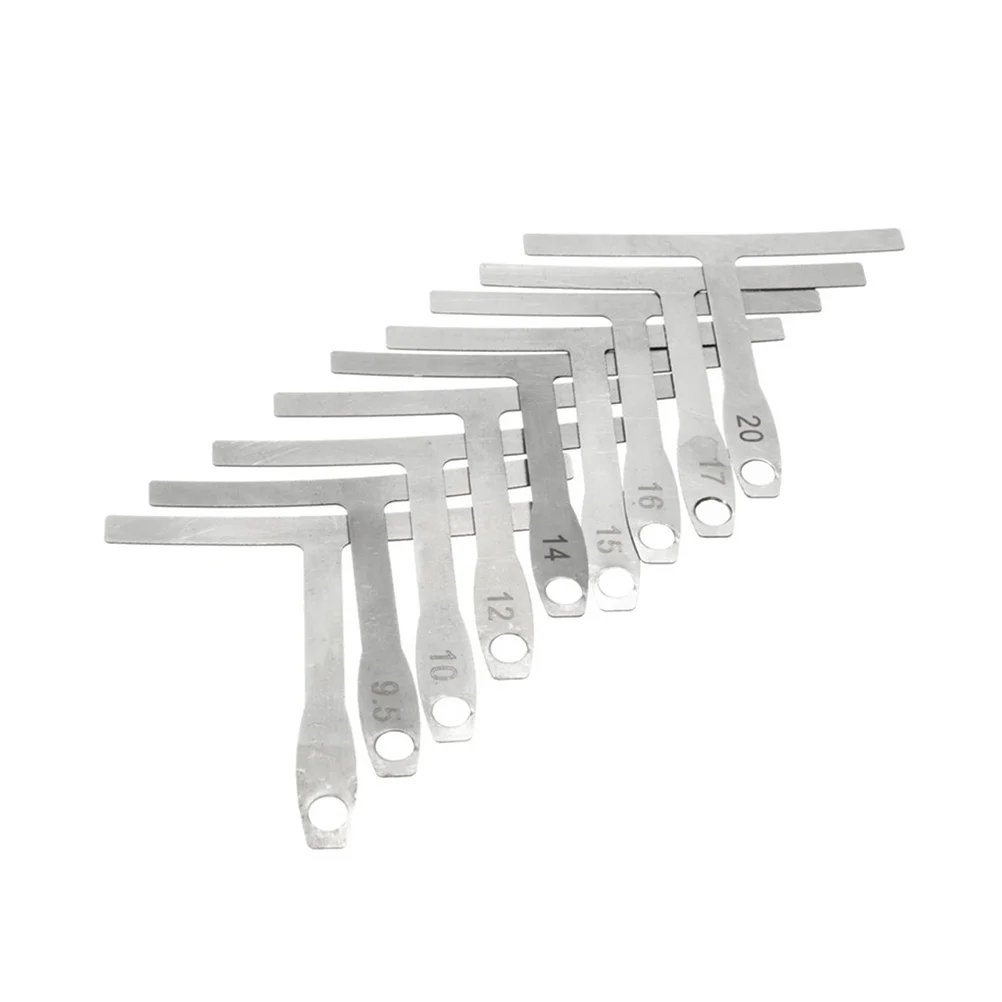 9 قطعة مسطرة على شكل حرف T للجيتار لقياس قوس الأصابع للرقبة أدوات Luthier سلسلة تعديل العمل الفرجار