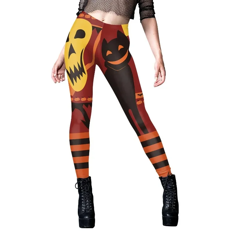 Sally Halloween Leggings Voor Vrouwen Feest Broek Pompoen Zombies Print Cosplay Kostuum Volwassenen Zentai Jurk Up Meisjes Sexy Legging