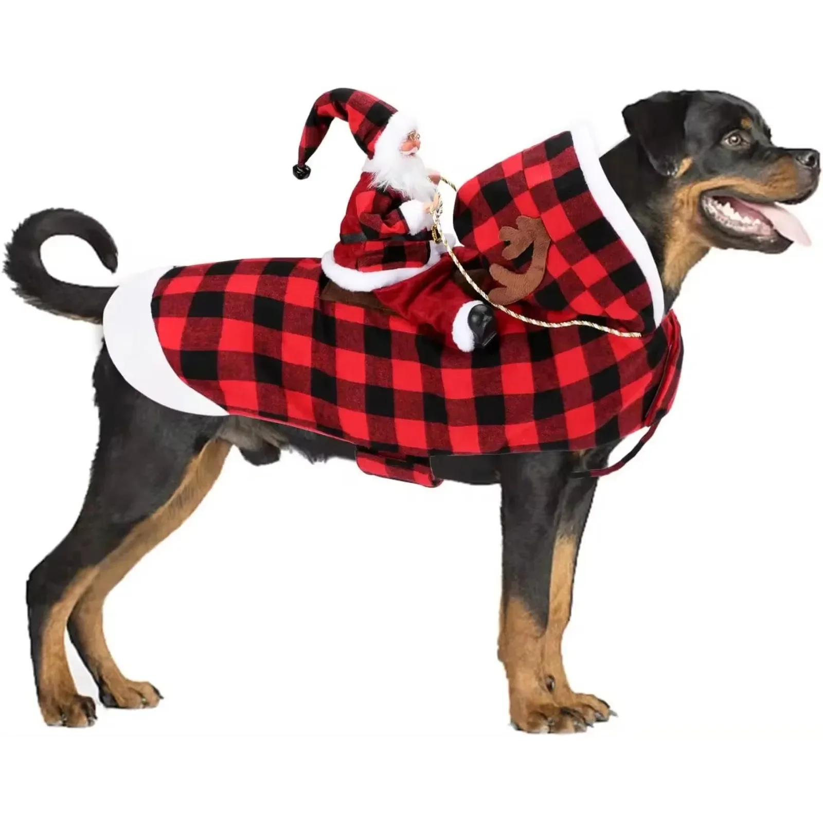 Santa Clau dog costume Christma pet costume Santa Clau riding pet role play costume party dre up dog cat costume.Pet cotton coat