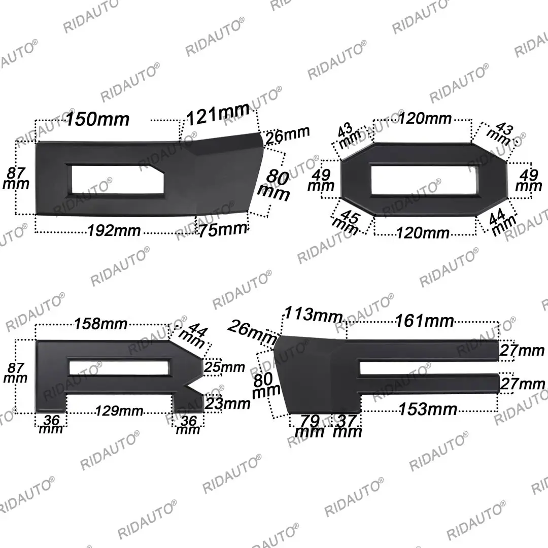 4 Letter Fit For FORD RANGER 2015-2021 T7 T8 PX2 MK2 XL PX3 MK3 Raptor Modifying Grille（Can Be Used For Modification）