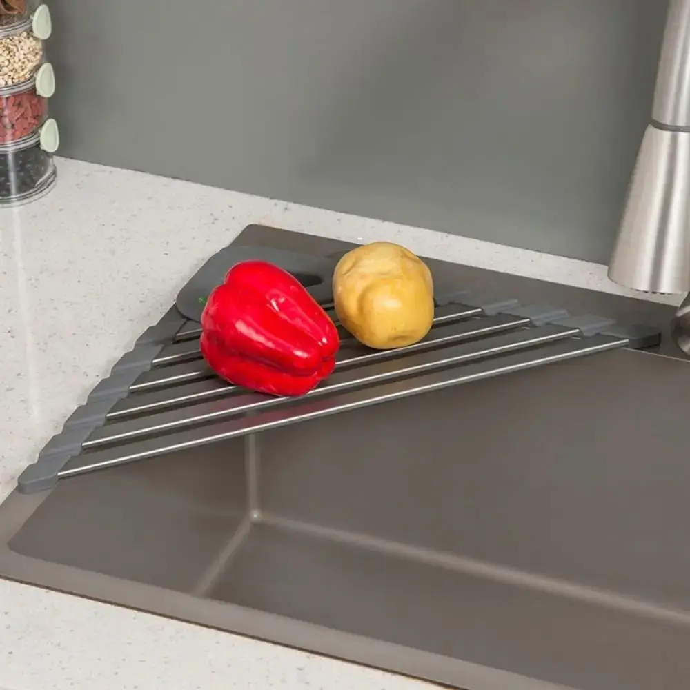 

Wear-resistant Storage Rack Organizer Triangular Foldable Sink Storage Rack Sturdy Space-saving Water Filter Kitchen