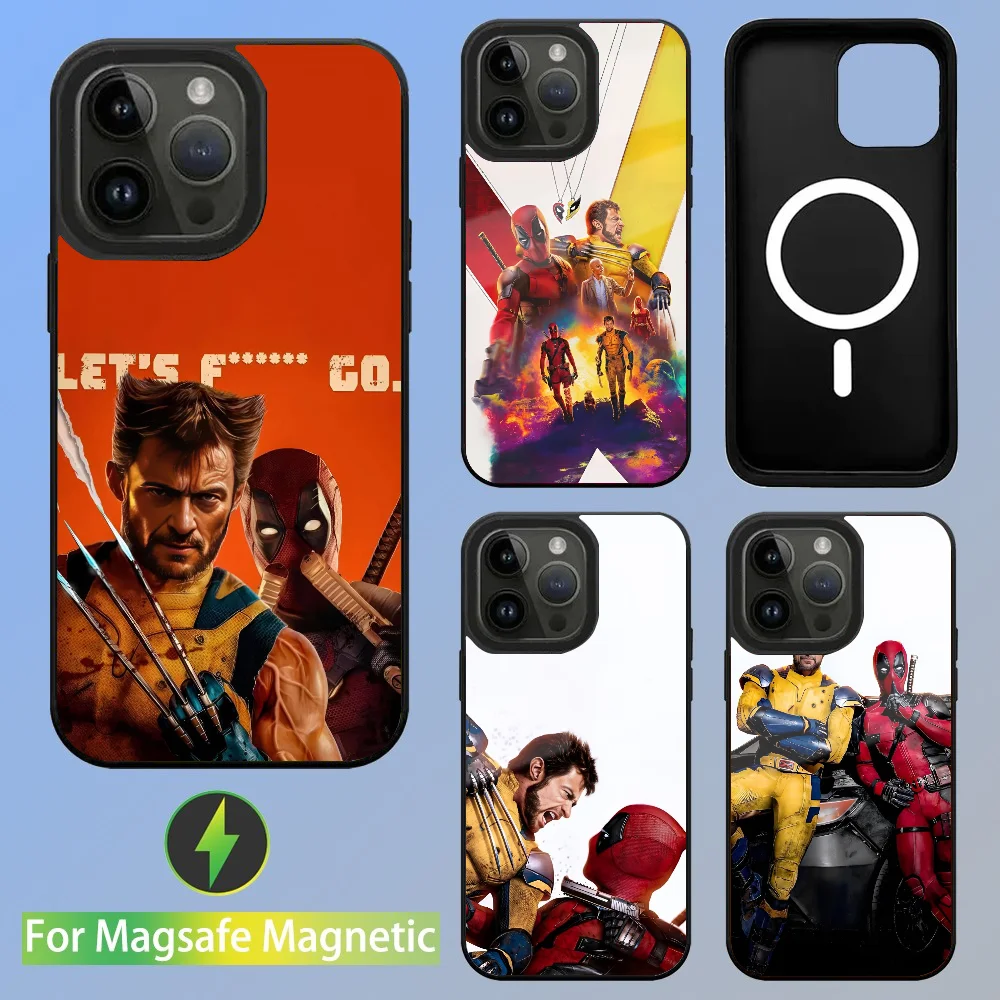 Movie W-Wolverine-and-Deadpool Phone Case For IPhone 16 15 14 13 Pro Max 11 Mini Alex Mirror For Magsafe Wireless Charging Cover