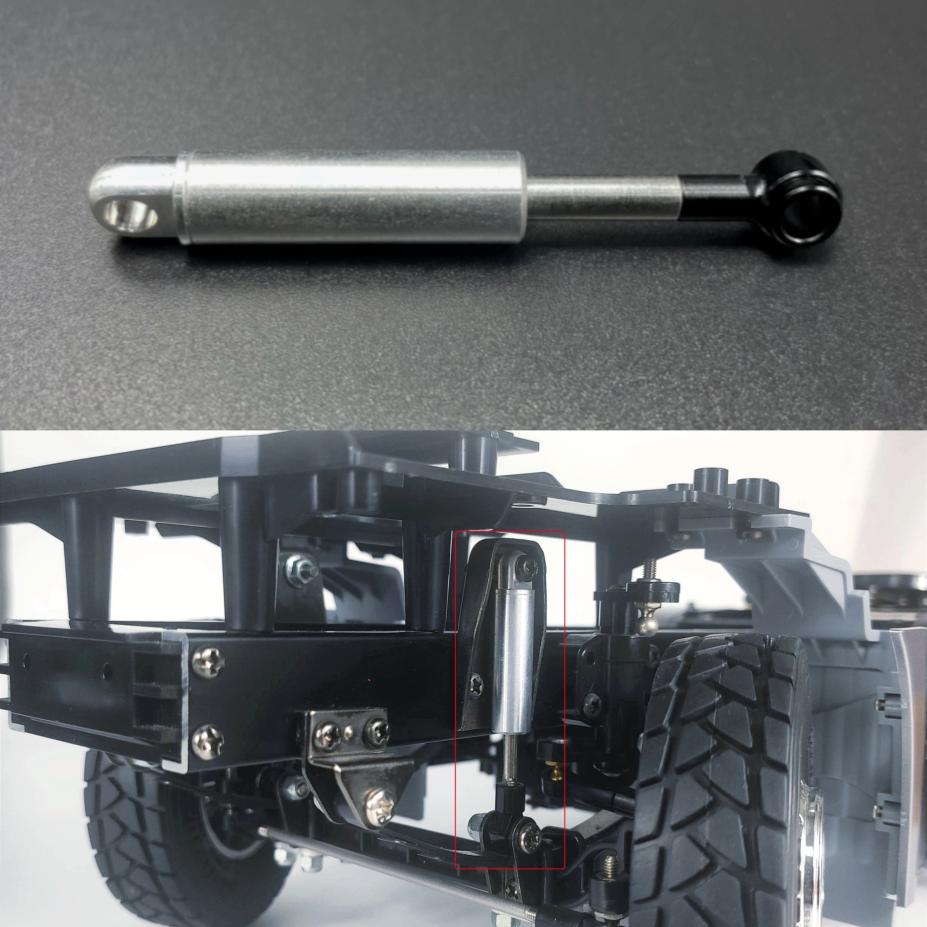 1/14 caminhão de reboque atualizado suspensão simulação amortecedor diy controlado por rádio para tamiya lesu scania